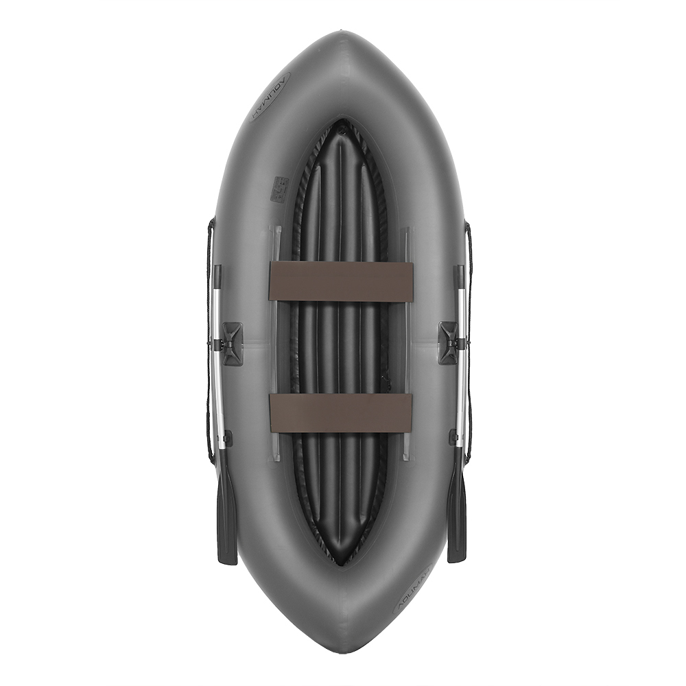 фото Лодка гребная для сплавов с надувным дном лоцман турист 300 внд (серый)