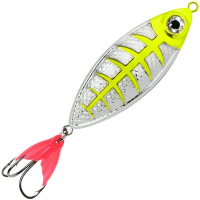 фото Блесна для рыбалки aqua крок 42,0g цвет 04 (серебро, желто-зеленый флюрик), 1 штука