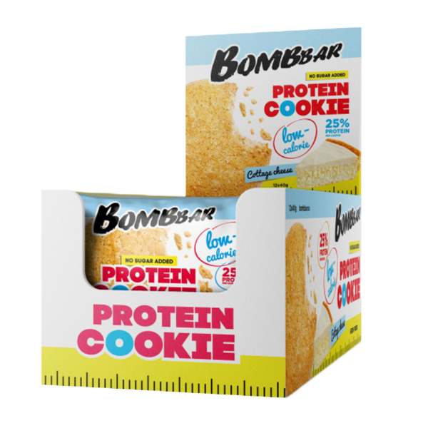 Печенье протеиновое BOMBBAR Protein Cookie, Творог, 12шт по 40 г, Low Calorie Cookie 12
Печенье протеиновое BOMBBAR Protein Cookie, Творог, 12шт по 40 г, Low Calorie Cookie 12