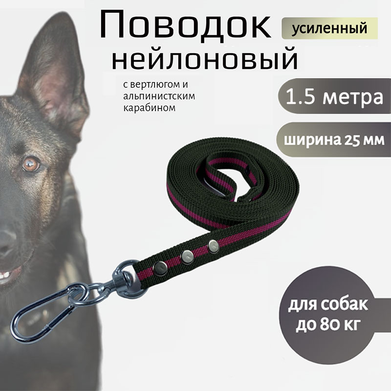 Поводок для собак Хвостатыч с вертлюгом, усиленный, нейлон, зелено-красный, 1.5 м х 25 мм
Поводок для собак Хвостатыч с вертлюгом, усиленный, нейлон, зелено-красный, 1.5 м х 25 мм