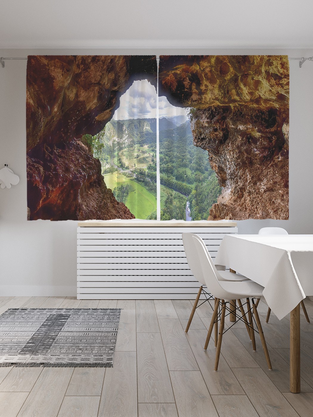 фото Шторы joyarty с фотопечатью "вид из ущелья" из сатена, 290х180 см