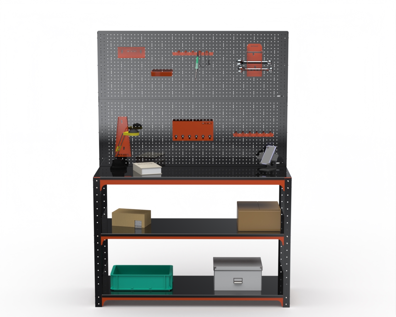 Стол-верстак Metalex 204690 KIT 950х1800х400, две полки + 2 перфопанель, оранжево-черный
Стол-верстак Metalex 204690 KIT 950х1800х400, две полки + 2 перфопанель, оранжево-черный