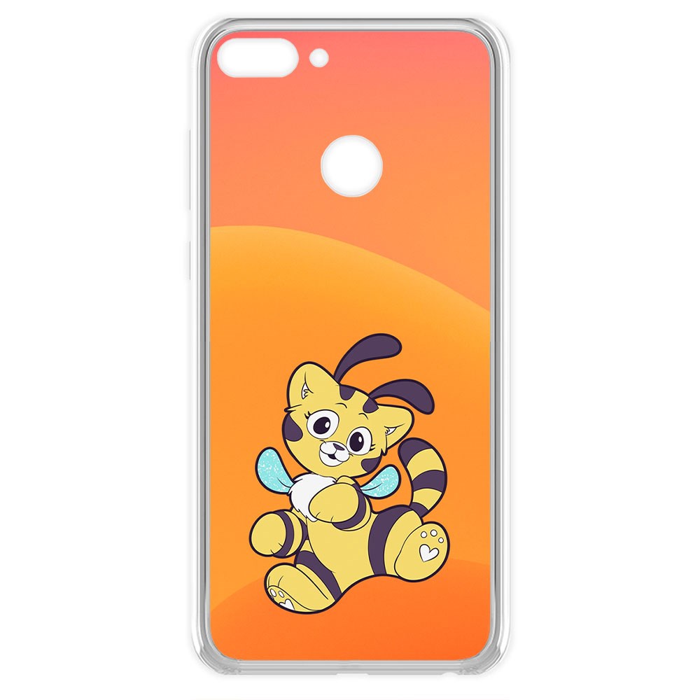 фото Чехол-накладка krutoff clear case хаги ваги - кошка-пчёлка для huawei p smart