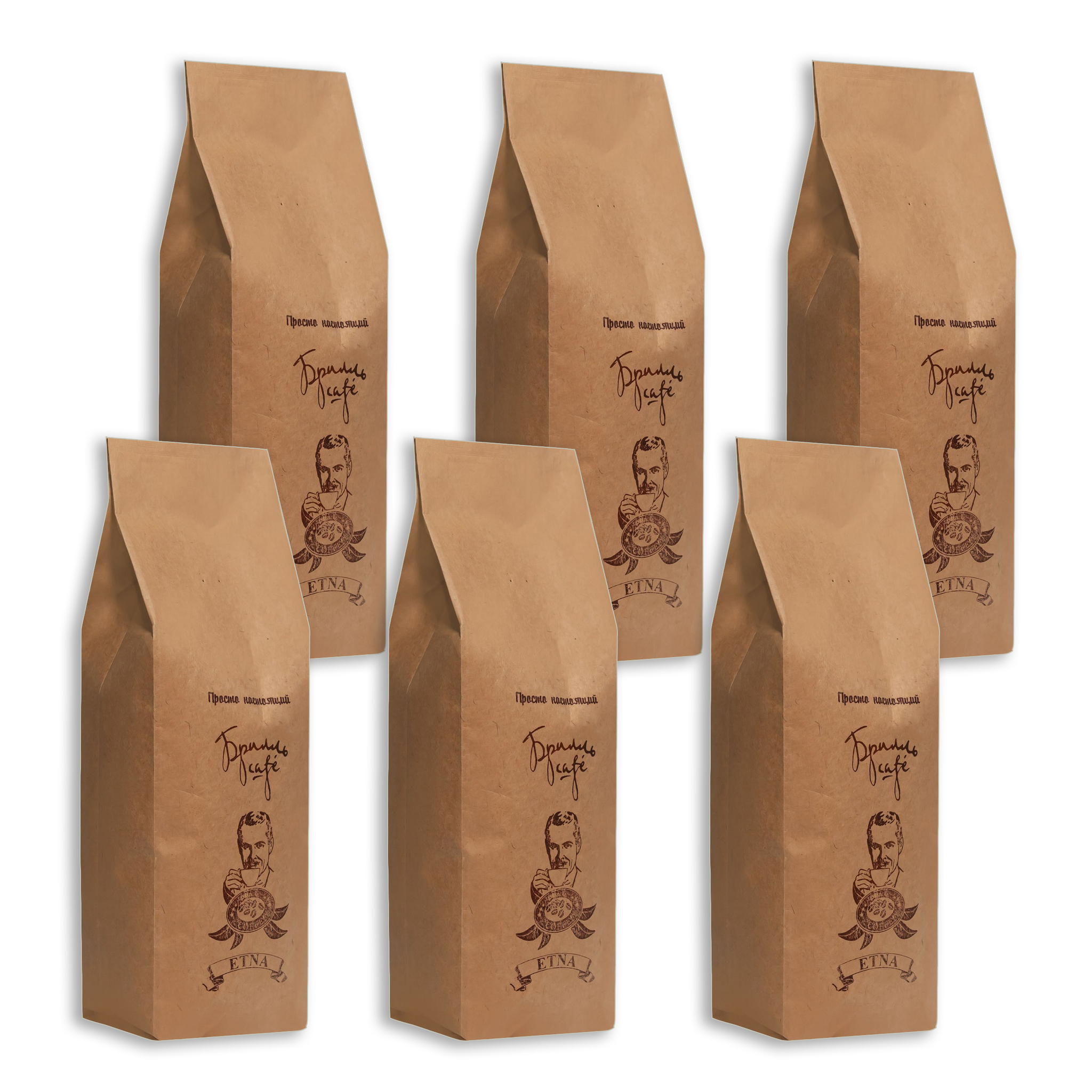 фото Кофе в зернах брилль cafe «etna» 1 кг, набор из 6 шт.
