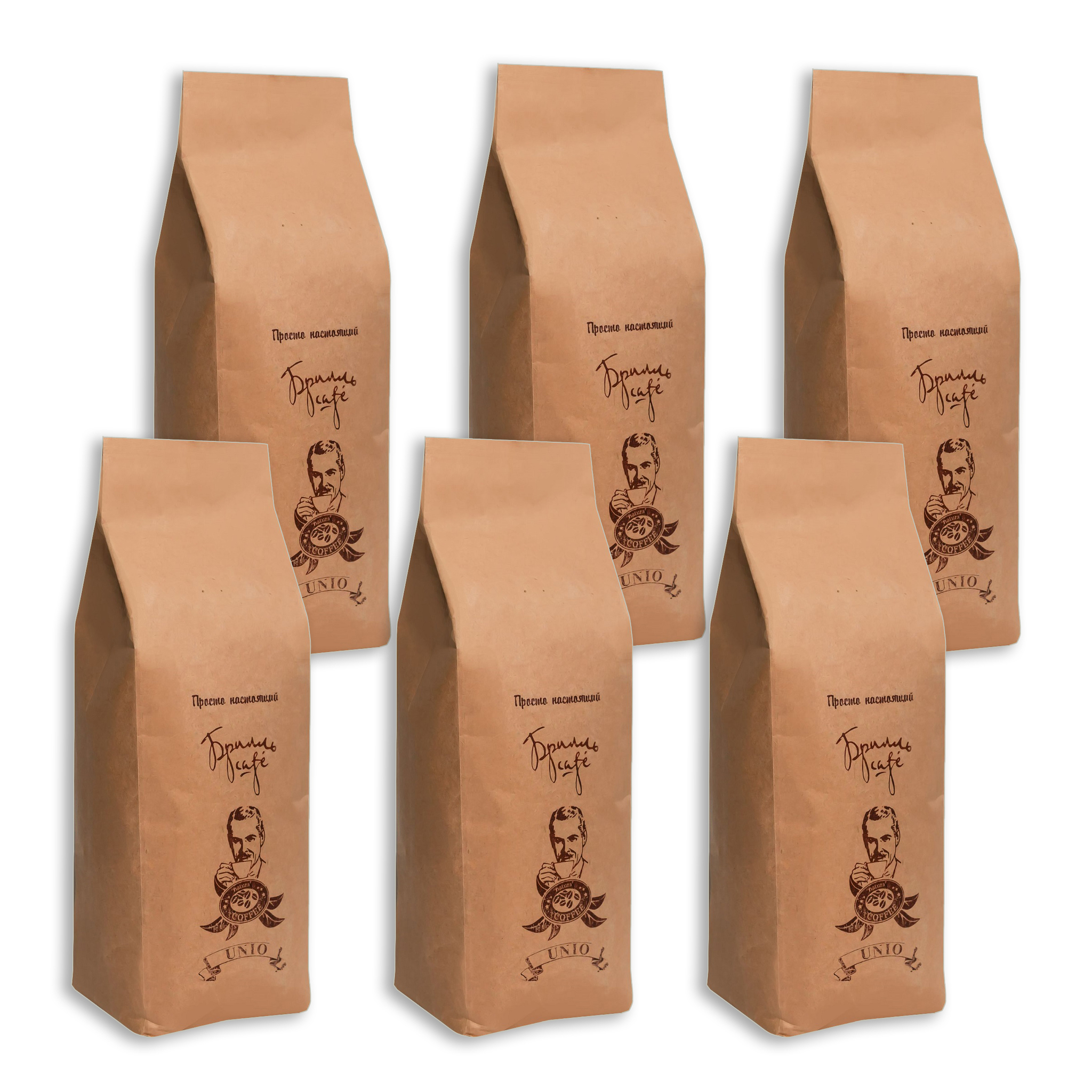 фото Кофе в зернах брилль cafe «unio» 1 кг, набор из 6 шт.