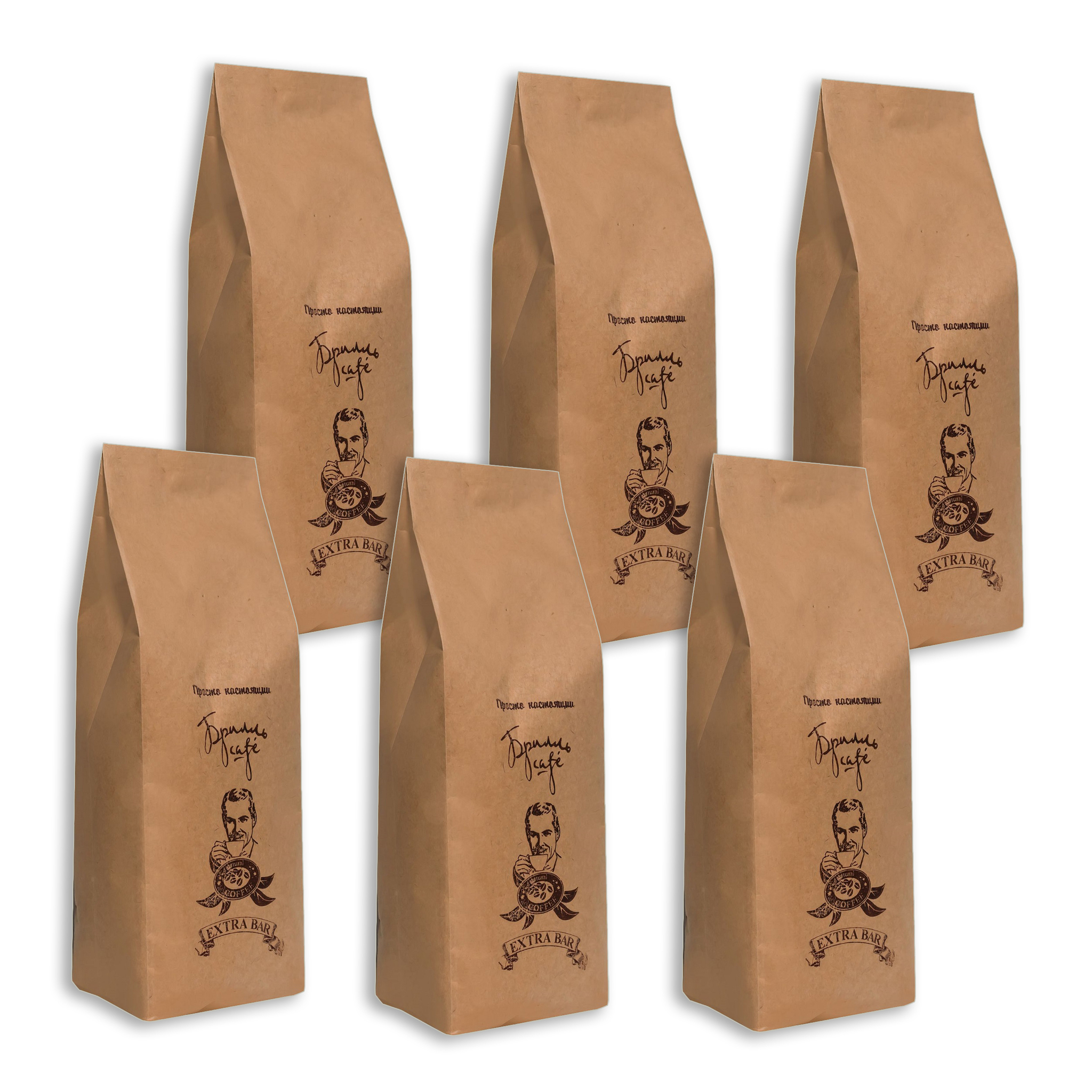 фото Кофе в зернах брилль cafe «extra bar» 1 кг, набор из 6 шт.