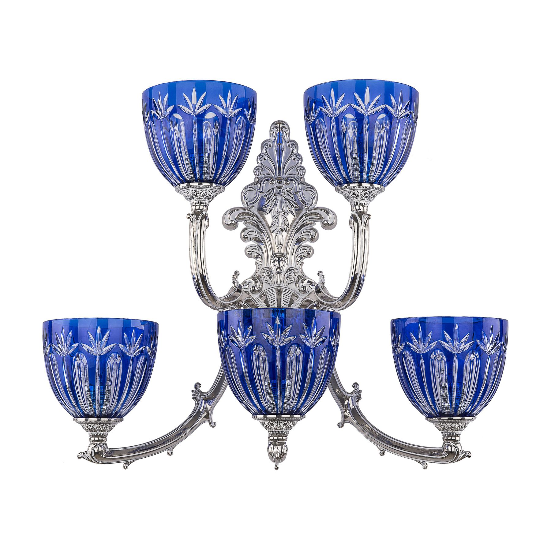 фото Хрустальное настенное бра 7211b15/3+2/210 nw p1 u clear-blue/h-1i bohemia ivele crystal