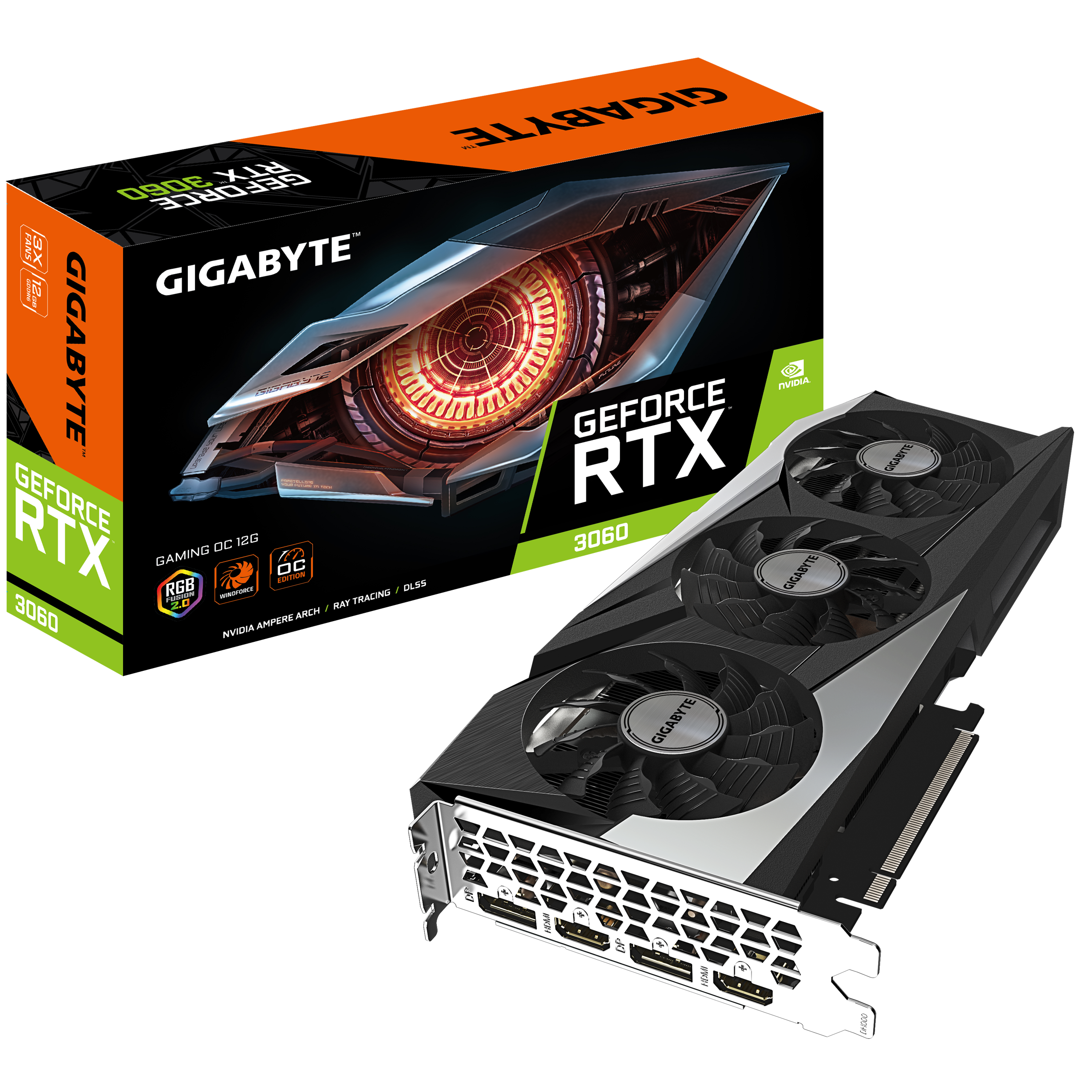 Видеокарта GIGABYTE GeForce RTX 3060 GAMING OC (LHR) (GV-N3060GAMING OC-12GD Rev2.0), Черный, GeForce RTX 3060 GAMING OC LHR Rev 2.0
Видеокарта GIGABYTE GeForce RTX 3060 GAMING OC (LHR) (GV-N3060GAMING OC-12GD Rev2.0), Черный, GeForce RTX 3060 GAMING OC LHR Rev 2.0