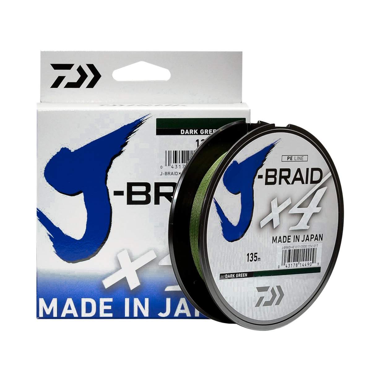 Плетеный шнур Daiwa J-Braidx4E, 0.17 мм, 8.4 кг, 135 м, тёмно-зелёный, Зеленый
Плетеный шнур Daiwa J-Braidx4E, 0.17 мм, 8.4 кг, 135 м, тёмно-зелёный, Зеленый