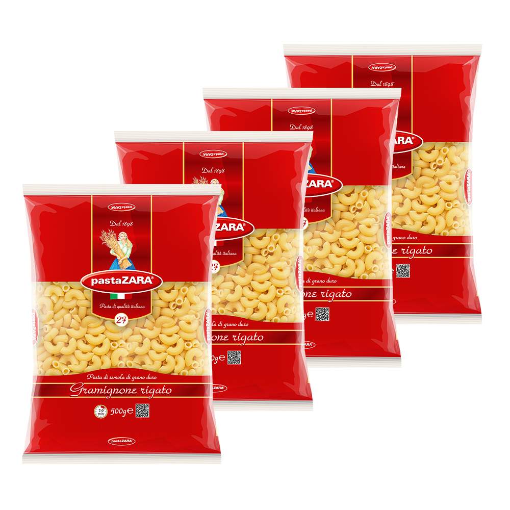 Макароны Pasta Zara 027 Рожки рифленый, 4 шт по 500 г, макароны из твердых сортов пшеницы
Макароны Pasta Zara 027 Рожки рифленый, 4 шт по 500 г, макароны из твердых сортов пшеницы