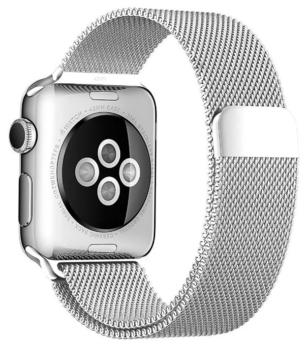 Стальной ремешок для смарт часов Apple Watch 42/44 mm на магнитной застежке silver, Серебристый, ReminМиланская петля 42/44
Стальной ремешок для смарт часов Apple Watch 42/44 mm на магнитной застежке silver, Серебристый, ReminМиланская петля 42/44