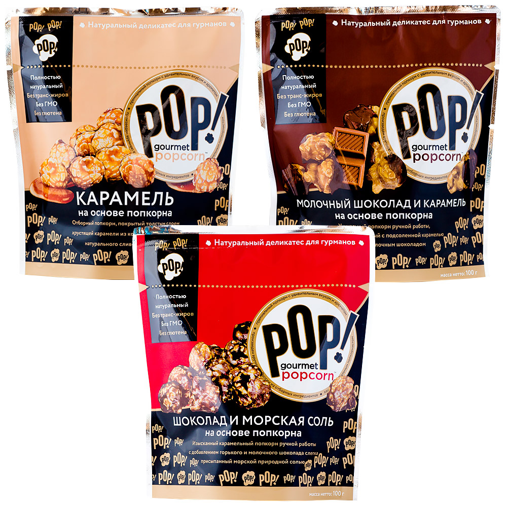 Попкорн POP Gourmet Popcorn карамель, шоколад и морская соль, шоколад и карамель, 3 шт.
Попкорн POP Gourmet Popcorn карамель, шоколад и морская соль, шоколад и карамель, 3 шт.