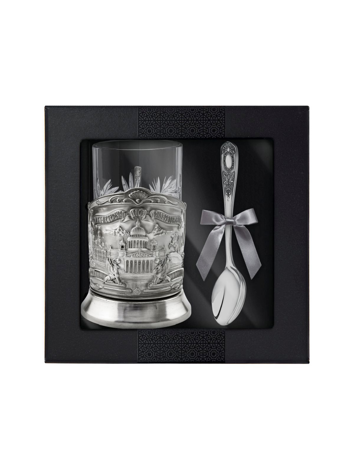 фото Набор для чая санкт-петербург триумфальная никелиованный с ложкой кольчугинский мельхиор