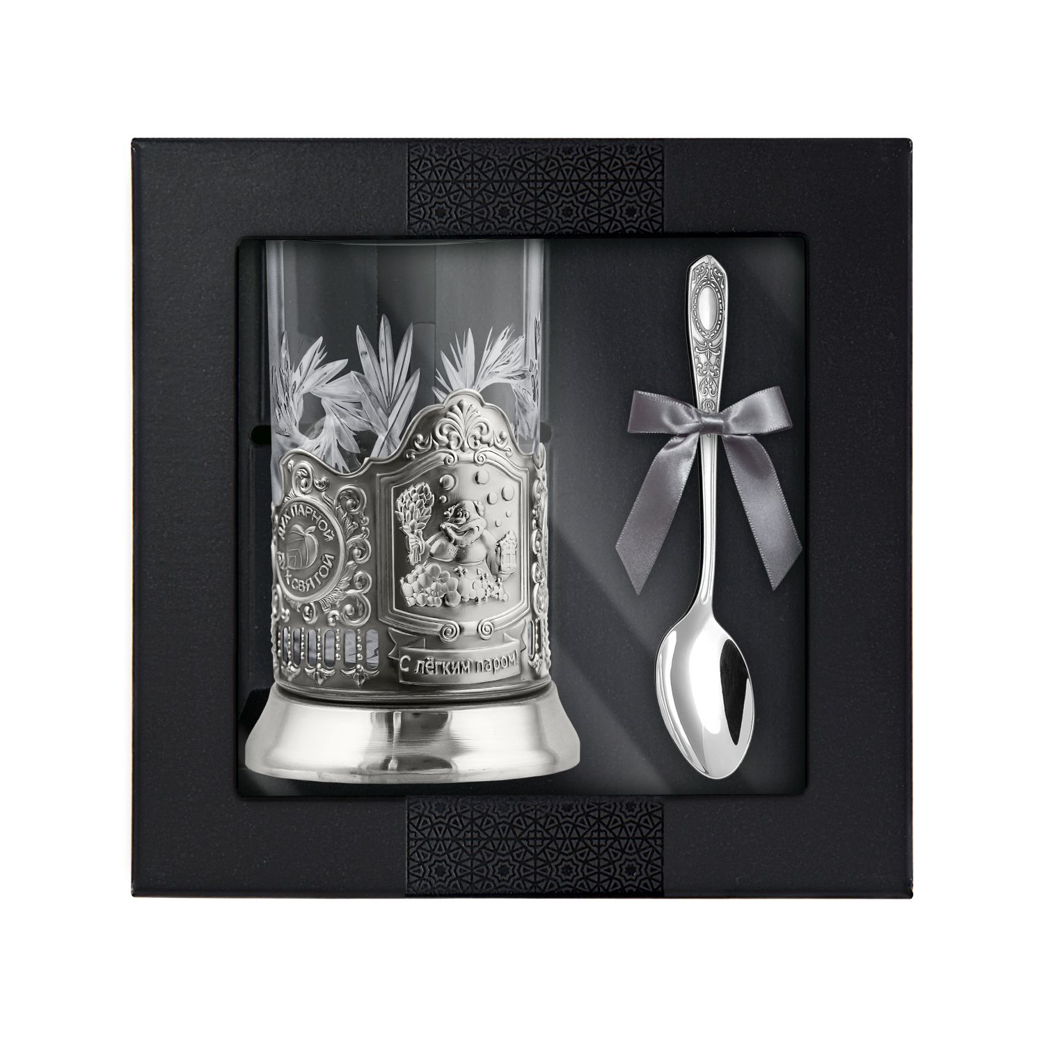 фото Набор для чая банный никелированный с ложкой кольчугинский мельхиор