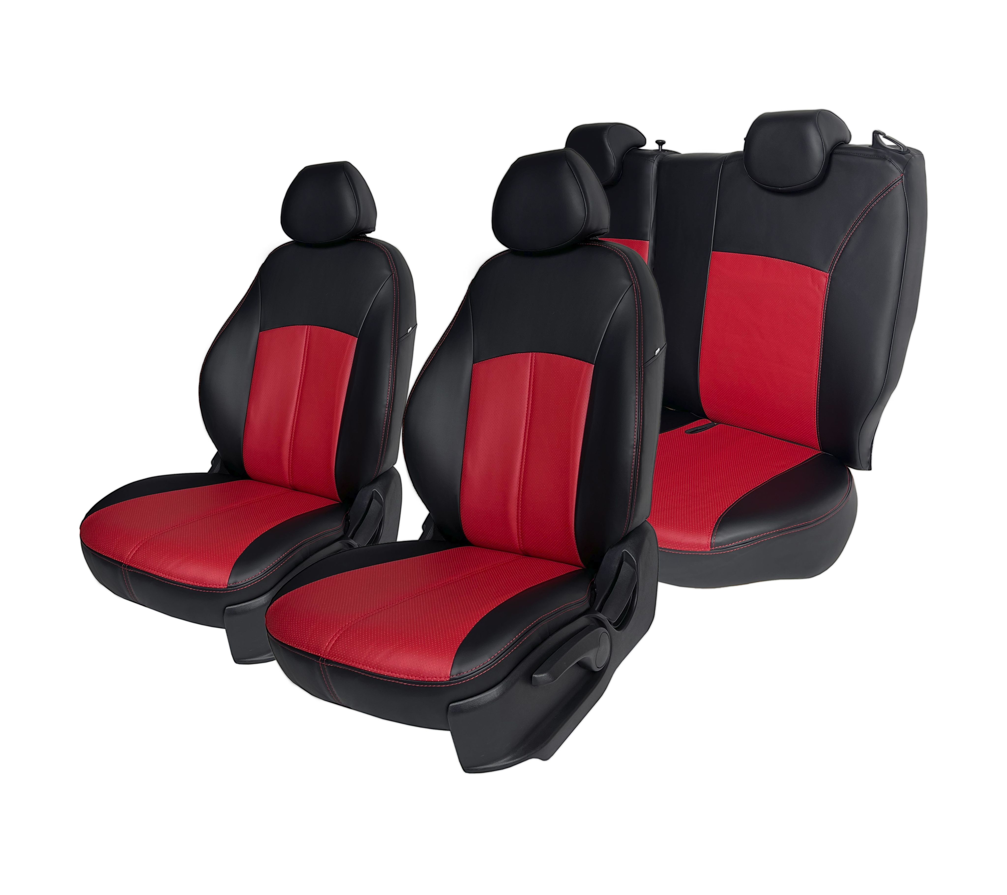 Чехлы на сиденья Hyundai Solaris 2011-2017 г. седан, Раздельная спинка заднего ряда сиден, Красный 
Чехлы на сиденья Hyundai Solaris 2011-2017 г. седан, Раздельная спинка заднего ряда сиден, Красный