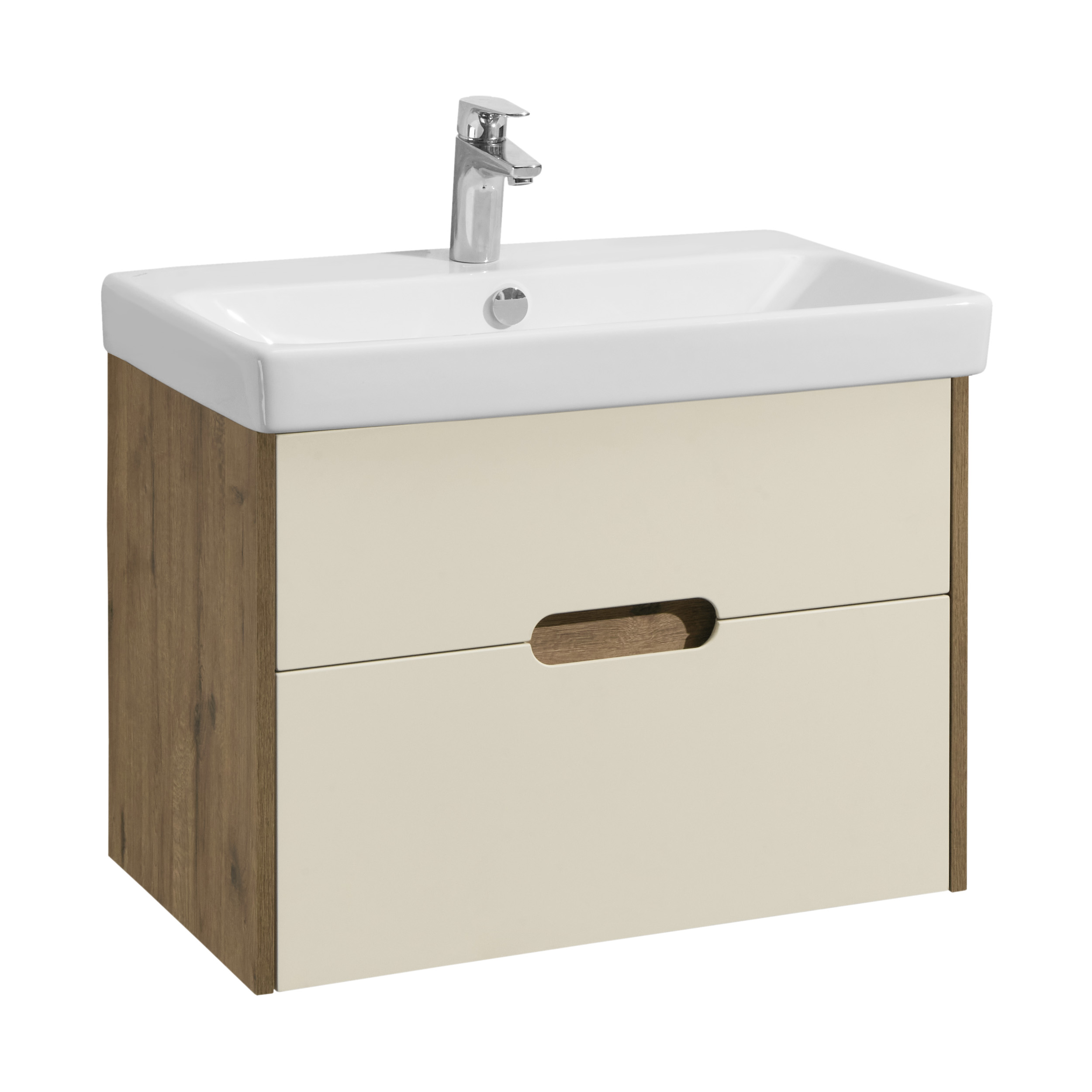 фото Тумба с раковиной aquaton оливия 70 1a2543k0olvg0 бежевый, дуб велл