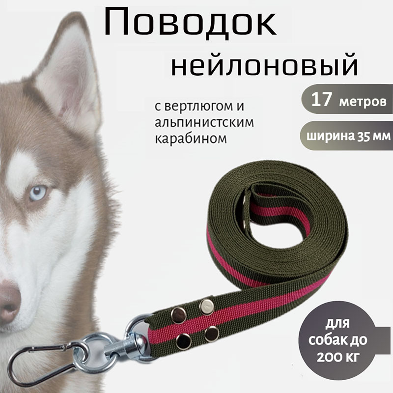 Поводок для собак Хвостатыч с вертлюгом и альпинистским карабином,зелено-красный 17м х35мм
Поводок для собак Хвостатыч с вертлюгом и альпинистским карабином,зелено-красный 17м х35мм