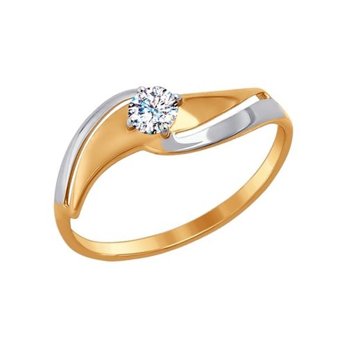 фото Кольцо из красного золота с фианитом р 18 sokolov 017248