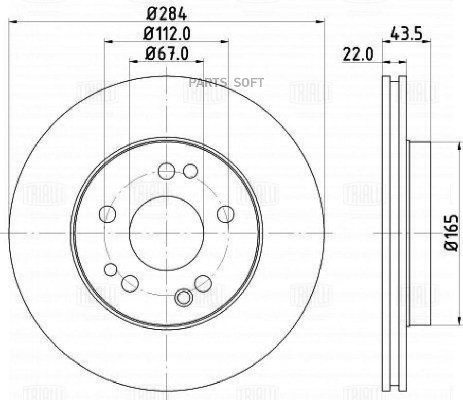 Диск торм. для а/м Mercedes E (W124) (84-)/190 (W201) (82-) перед. d=284 | перед | TRIALLI
Диск торм. для а/м Mercedes E (W124) (84-)/190 (W201) (82-) перед. d=284 | перед | TRIALLI
