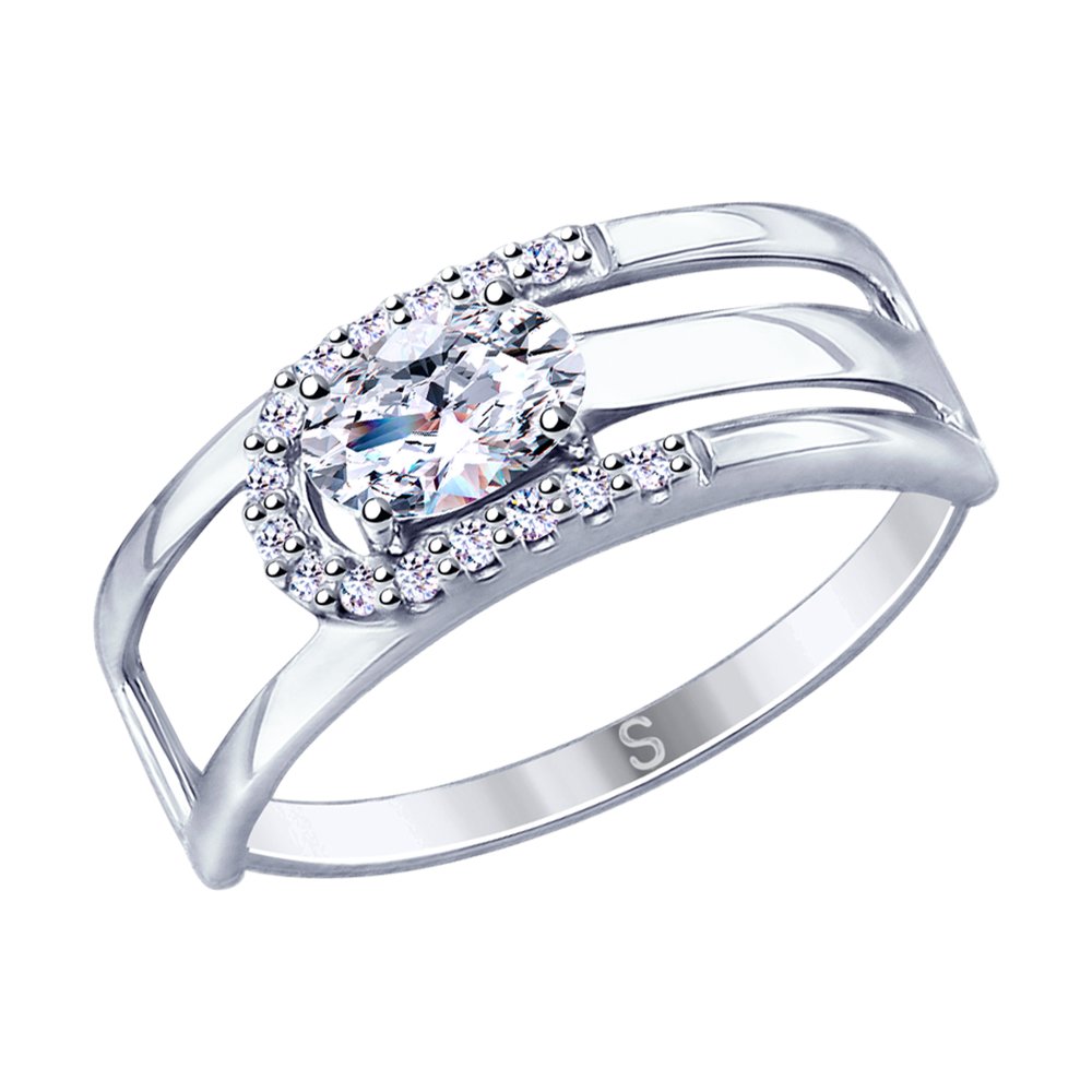 фото Кольцо из серебра с фианитом р. 19.5 sokolov 94012744