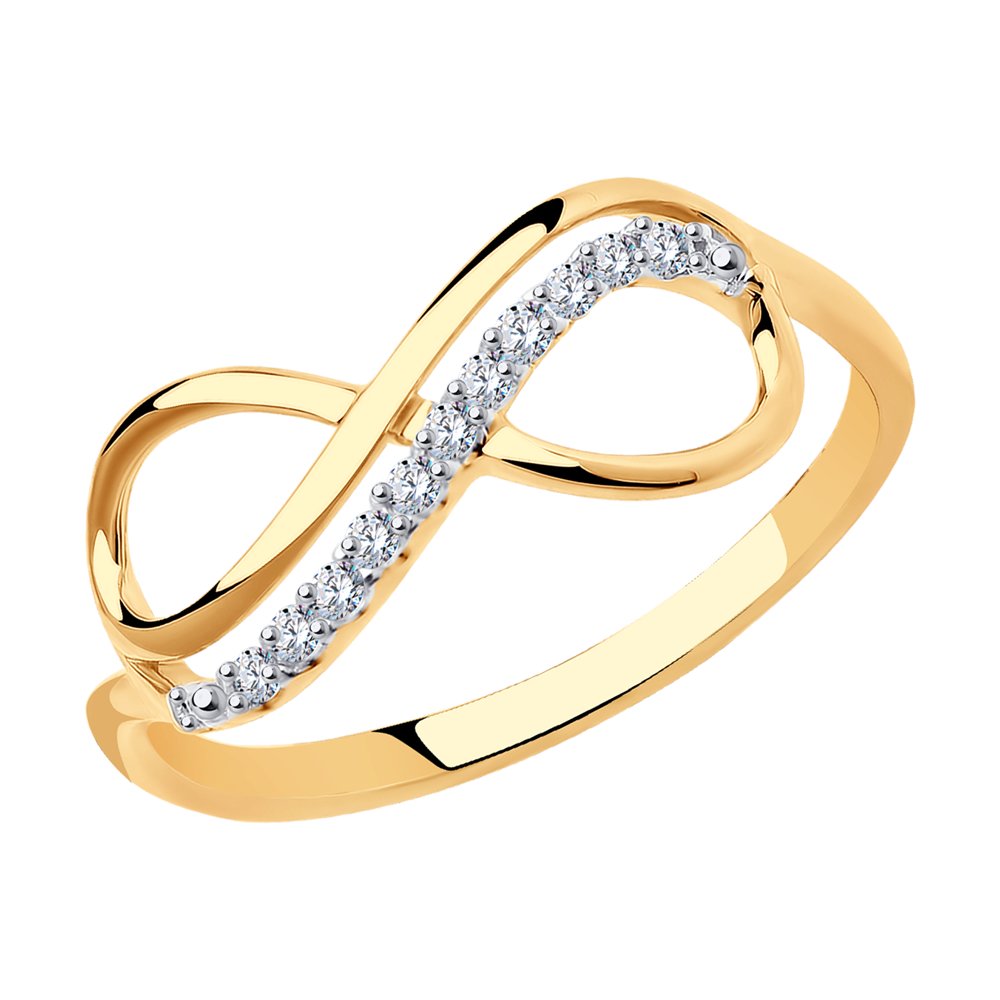 фото Кольцо женское бесконечность sokolov из золота с фианитами 016622 р.16