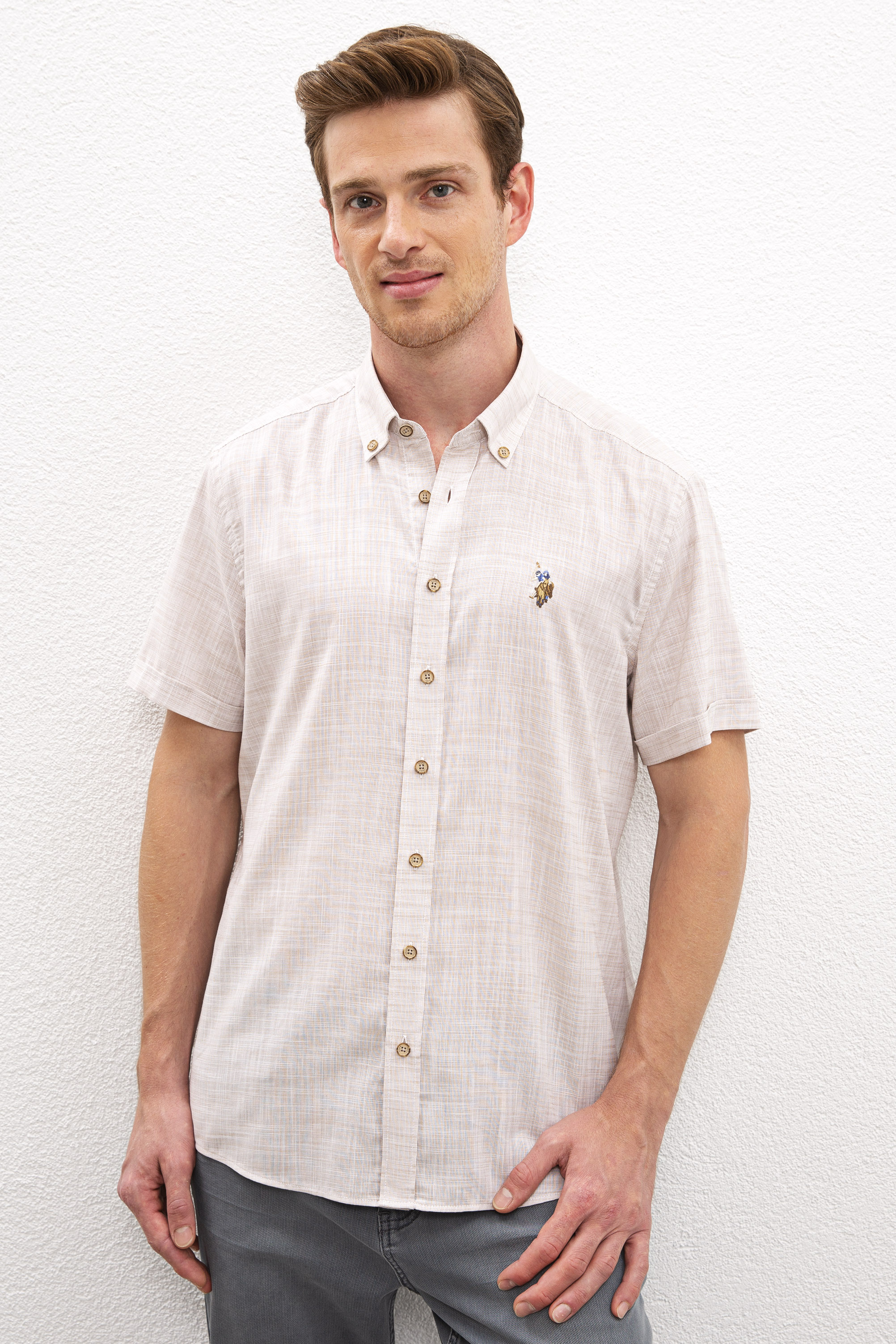 фото Рубашка мужская u.s. polo assn. g081gl0040erima бежевая 2xl