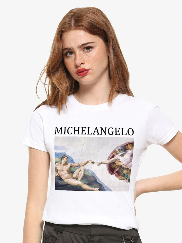 Футболка женская Dream Shirts Микеланджело - Сотворение Адама белая 3XL, Белый, Микеланджело - Сотворение Адама
Футболка женская Dream Shirts Микеланджело - Сотворение Адама белая 3XL, Белый, Микеланджело - Сотворение Адама