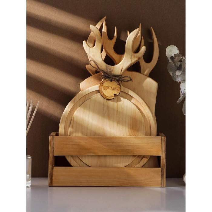 Доски разделочные и ящик Adelica, 3 шт: 37×22×2,5 см, 35×22×2,5 см, 35×22×2,5 см, цельный, Авторские изделия «Природное наследие»
Доски разделочные и ящик Adelica, 3 шт: 37×22×2,5 см, 35×22×2,5 см, 35×22×2,5 см, цельный, Авторские изделия «Природное наследие»