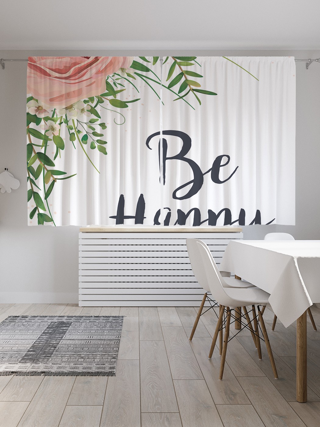 фото Шторы joyarty с фотопечатью "цветочное счастье" из сатена, 290х180 см