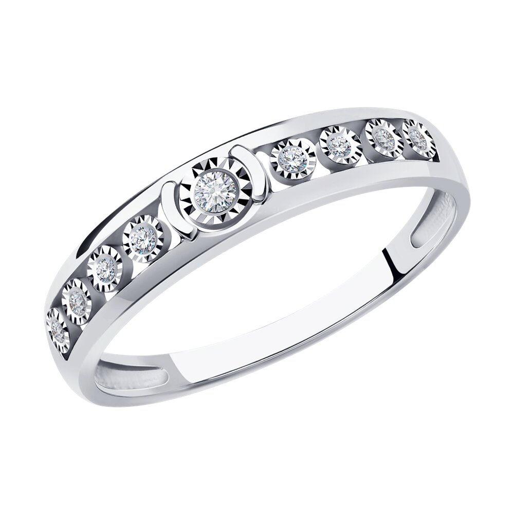 фото Кольцо из белого золота с бриллиантом р 17.5 diamant 52-210-01275-1