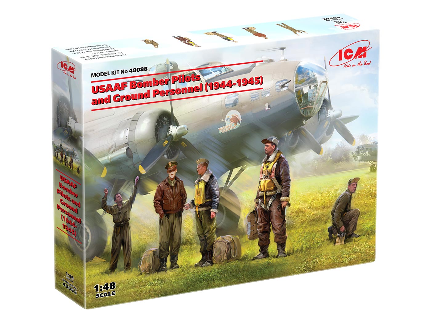 Сборная модель ICM 1/48 Пилоты и техники бомбардировочной авиации США (1944-1945 г.) 48088
Сборная модель ICM 1/48 Пилоты и техники бомбардировочной авиации США (1944-1945 г.) 48088