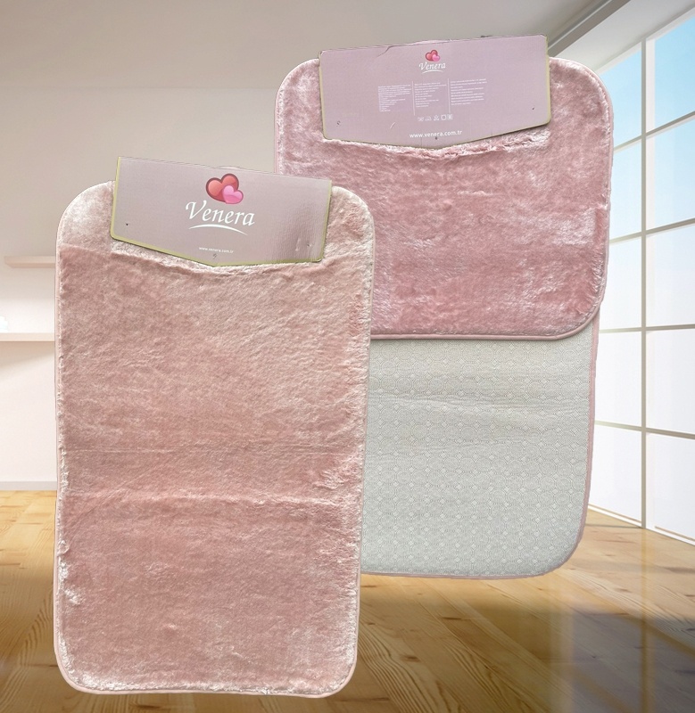 фото Набор ковриков для ванной и туалета venera, 60x100/50x60 см, розовый