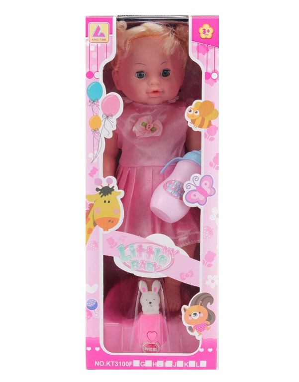 фото Кукла-младенец king time малышка в розовом платье 30 см., kt3100h