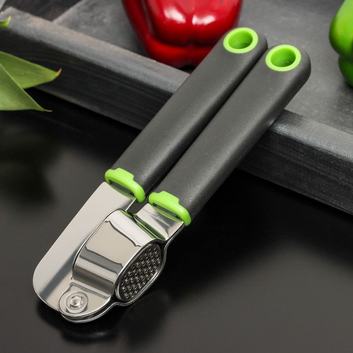 Пресс для чеснока Доляна Lime, 19×5,5 см, цвет чёрно-зелёный, Кухонные инструменты "Lime"
Пресс для чеснока Доляна Lime, 19×5,5 см, цвет чёрно-зелёный, Кухонные инструменты "Lime"