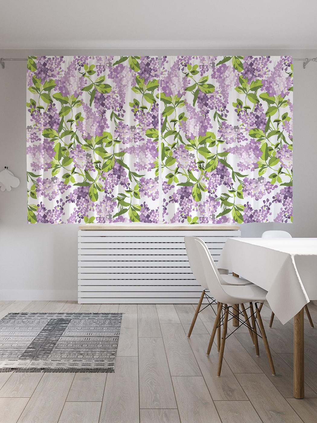 фото Шторы joyarty с фотопечатью "нежная сирень" из сатена, 290х180 см