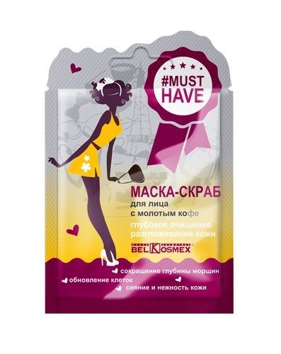 Маска-скраб для лица BelKosmex с молотым кофе глубокое очищение разглаживание кожи, 10 г
Маска-скраб для лица BelKosmex с молотым кофе глубокое очищение разглаживание кожи, 10 г