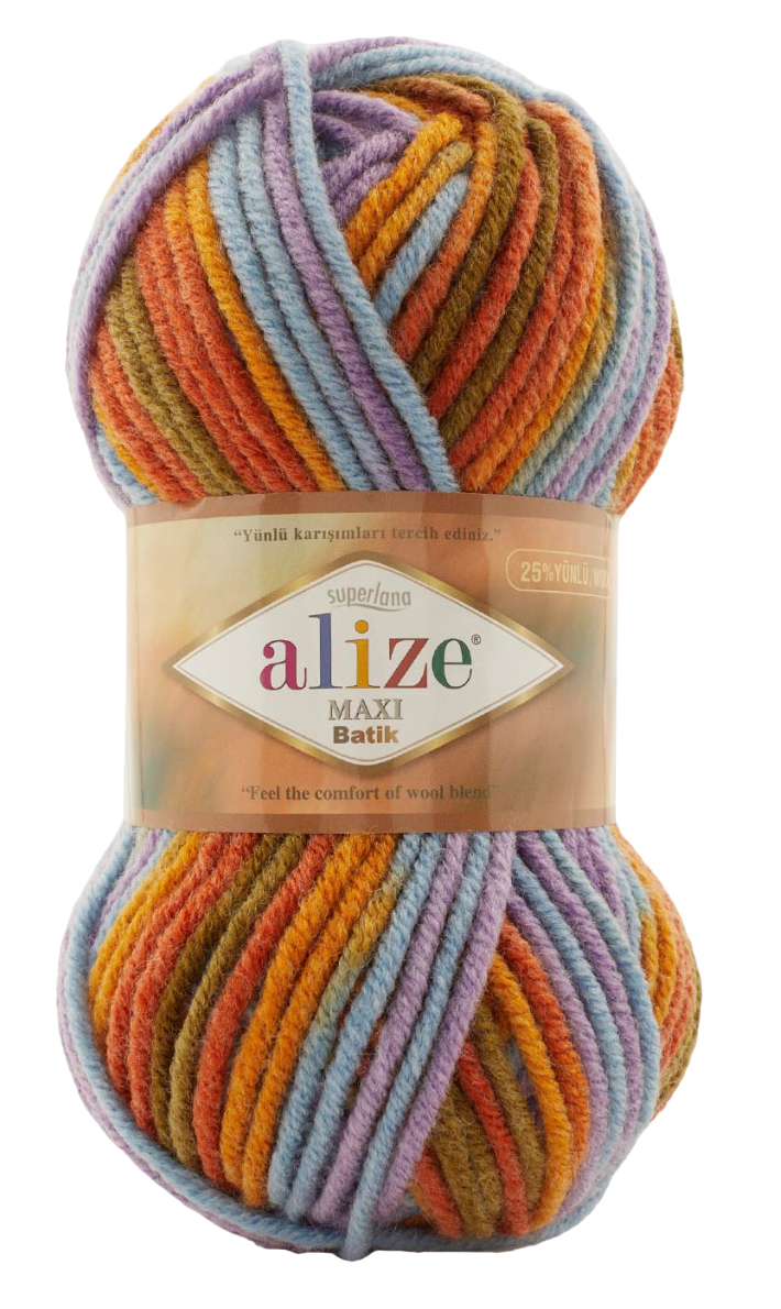 Пряжа для вязания ALIZE Superlana Maxi Batik 100г, 100м (7794 секционный), 5 мотков, Разноцветный, 7736118
Пряжа для вязания ALIZE Superlana Maxi Batik 100г, 100м (7794 секционный), 5 мотков, Разноцветный, 7736118
