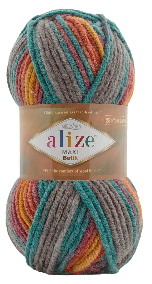 Пряжа для вязания ALIZE Superlana Maxi Batik 100г, 100м (7830 секционный), 5 мотков, Разноцветный, 7736118
Пряжа для вязания ALIZE Superlana Maxi Batik 100г, 100м (7830 секционный), 5 мотков, Разноцветный, 7736118