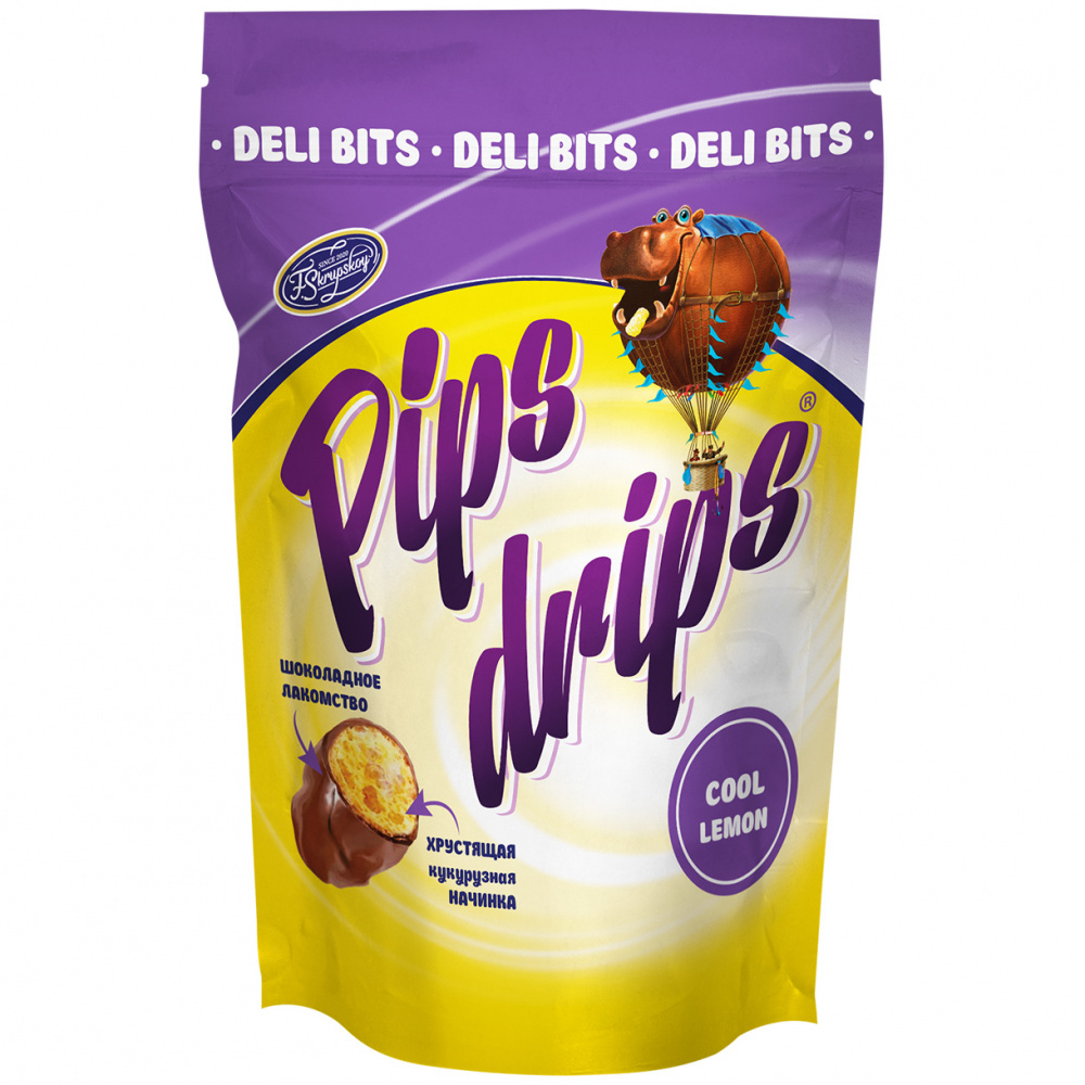 Кукурузное драже Pips drips "Cool Lemon", в молочной шоколадной глазури, вкус лимон, 100 г
Кукурузное драже Pips drips "Cool Lemon", в молочной шоколадной глазури, вкус лимон, 100 г