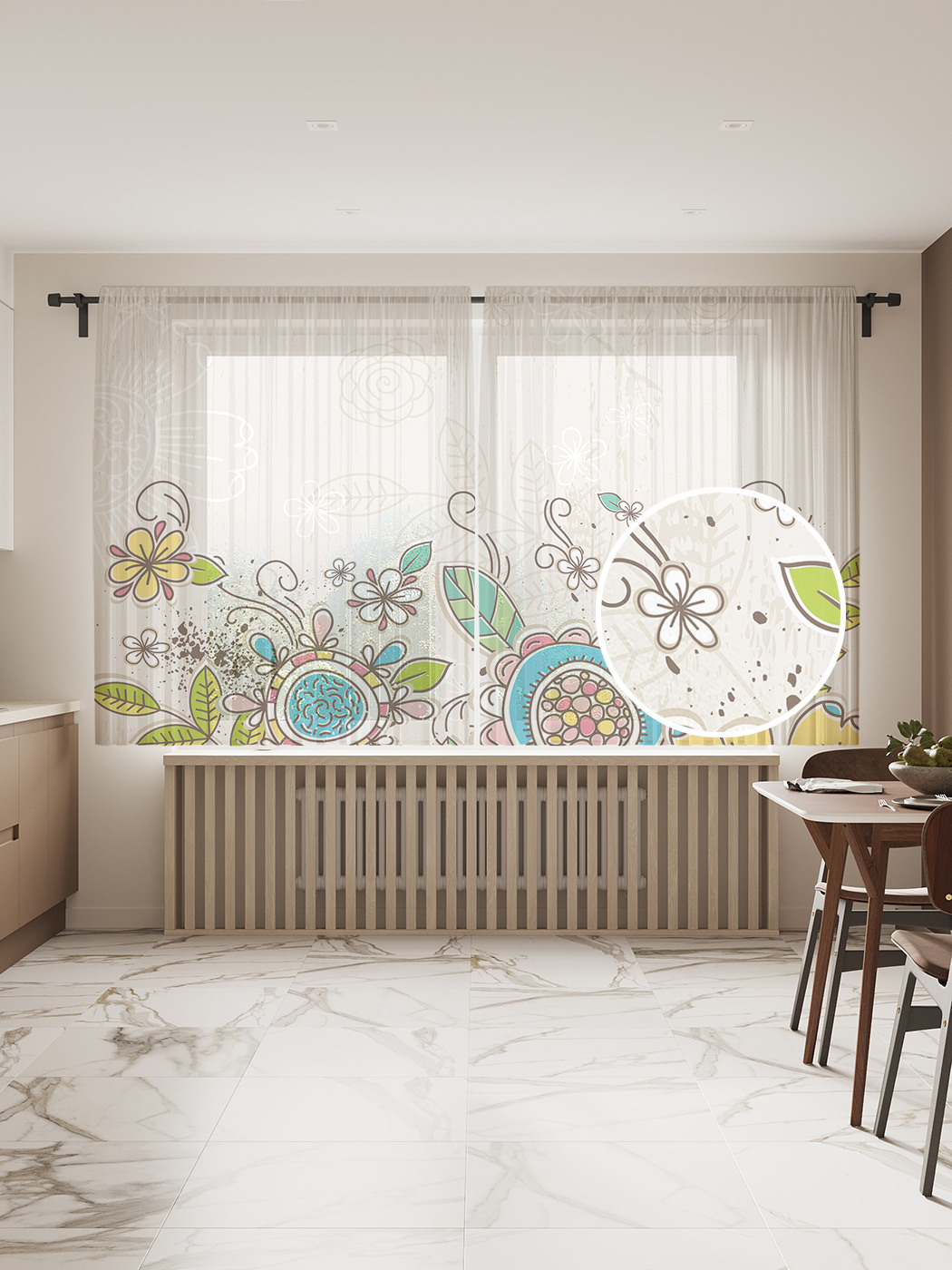 Фототюль JoyArty "Цветочная роспись", 145x180см (2 полотна со шторной лентой + 50 крючков), Цветочная роспись
Фототюль JoyArty "Цветочная роспись", 145x180см (2 полотна со шторной лентой + 50 крючков), Цветочная роспись