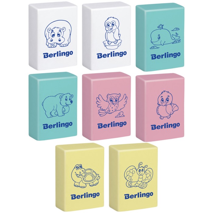 Ластик Berlingo Animals, прямоугольный, термопластичная резина, 28х18х10 мм80 шт., Разноцветный
Ластик Berlingo Animals, прямоугольный, термопластичная резина, 28х18х10 мм80 шт., Разноцветный