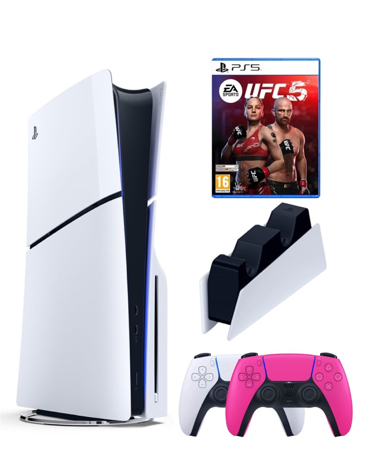 Игровая приставка Sony Playstation 5 Slim 1 Tb+2-ой геймпад(розовый)+ЗУ+UFC 5
Игровая приставка Sony Playstation 5 Slim 1 Tb+2-ой геймпад(розовый)+ЗУ+UFC 5