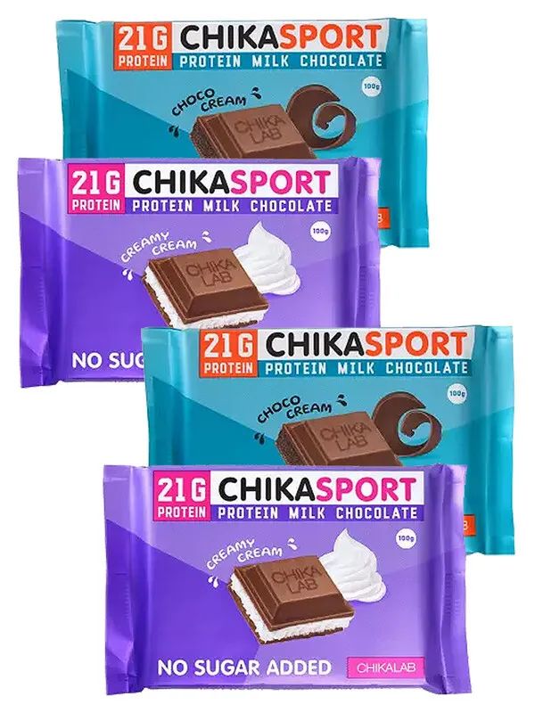 Молочный шоколад Bombbar CHIKA SPORT с начинкой, Ассорти 4х100г (С шоколадной и сливочной), CHIKA SPORT Молочный шоколад с начинкой, Ассорти 4х100г (С шоколадной и сливочной)
Молочный шоколад Bombbar CHIKA SPORT с начинкой, Ассорти 4х100г (С шоколадной и сливочной), CHIKA SPORT Молочный шоколад с начинкой, Ассорти 4х100г (С шоколадной и сливочной)