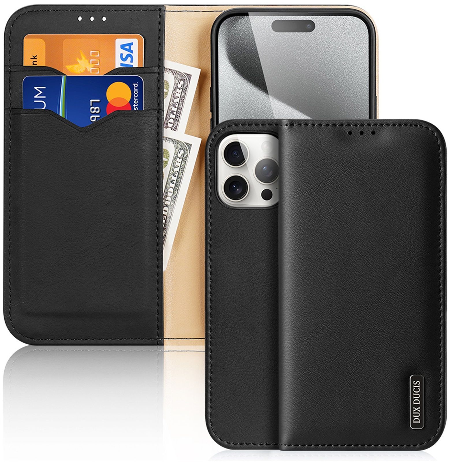 Чехол бумажник из натуральной кожи Dux Ducis для iPhone 15 Pro Max, Hivo series черный, DD 15 Pro Max
Чехол бумажник из натуральной кожи Dux Ducis для iPhone 15 Pro Max, Hivo series черный, DD 15 Pro Max