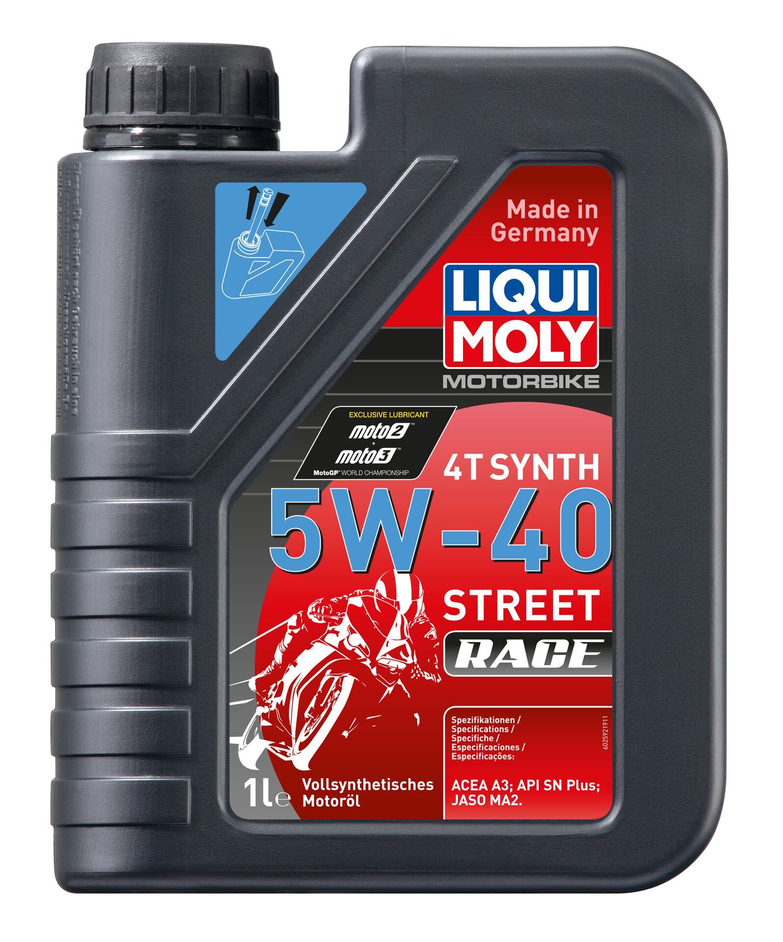 Моторное масло LIQUI MOLY Motorbike 4T Synth Street Race 5w-40 1л, Motorbike 4T Synth Street Race
Моторное масло LIQUI MOLY Motorbike 4T Synth Street Race 5w-40 1л, Motorbike 4T Synth Street Race