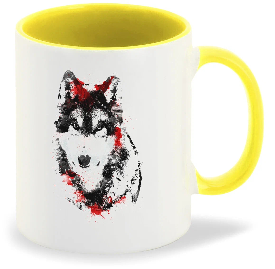 Кружка CoolPodarok Волк с красным 
Кружка CoolPodarok Волк с красным