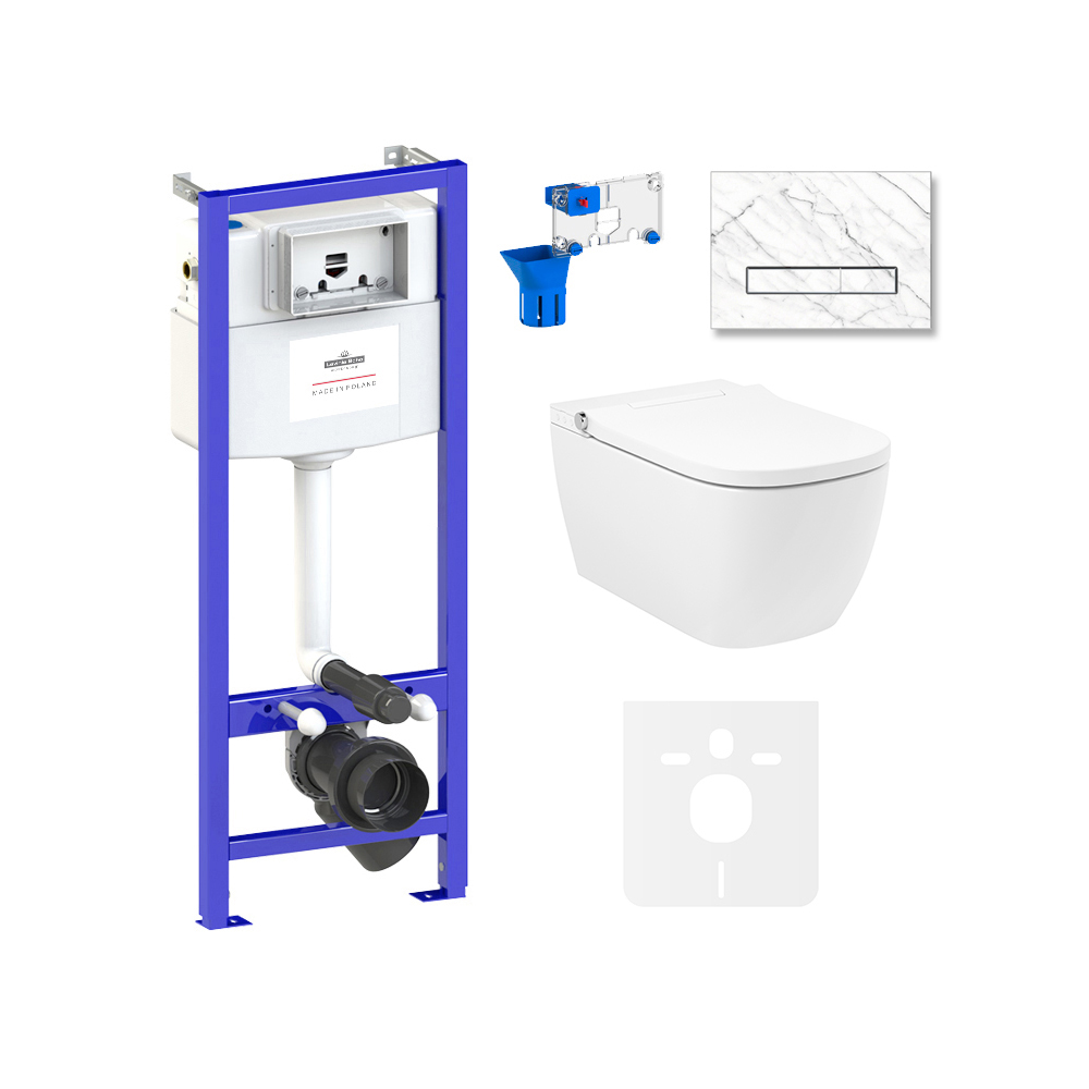 Умный комплект 7 в 1 Lavinia Boho Smart V-Clean 87561144, премиум с каменной клавишей, Белый, Умный комплект унитазов Lavinia Boho - Smart V-Clean, унитаз 3359101R с прямоугольной клавишей
Умный комплект 7 в 1 Lavinia Boho Smart V-Clean 87561144, премиум с каменной клавишей, Белый, Умный комплект унитазов Lavinia Boho - Smart V-Clean, унитаз 3359101R с прямоугольной клавишей