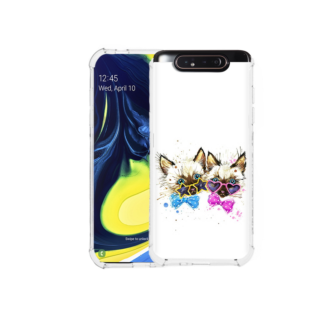 Чехол MyPads Tocco для Samsung Galaxy A80 милые котята (PT128473.599.474), Прозрачный, Tocco