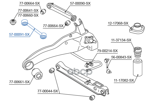 фото 57-00091-sx_тяга схождения задней подвески! mitsubishi outlander 2.0/2.4 02> stellox арт.
