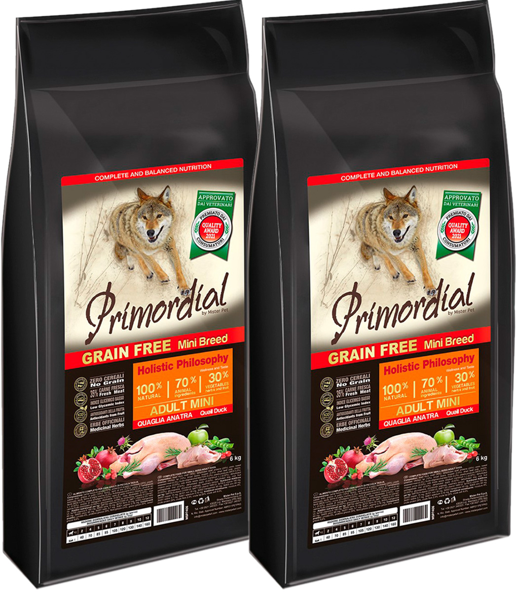 PRIMORDIAL PRIMORDIAL ADULT MINI BREED беззерновой для взрослых собак маленьких пород с фо
PRIMORDIAL PRIMORDIAL ADULT MINI BREED беззерновой для взрослых собак маленьких пород с фо